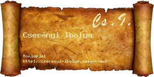 Cserényi Ibolya névjegykártya